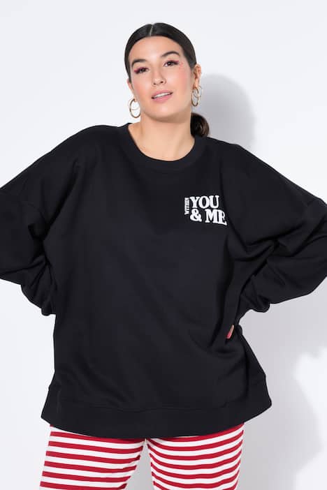 Sweatshirt, oversized, kleurrijke harten op de achterkant