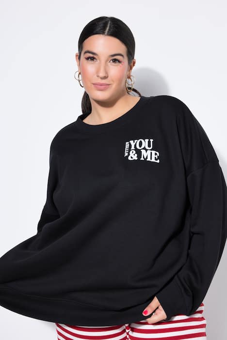 Sweatshirt, oversized, kleurrijke harten op de achterkant