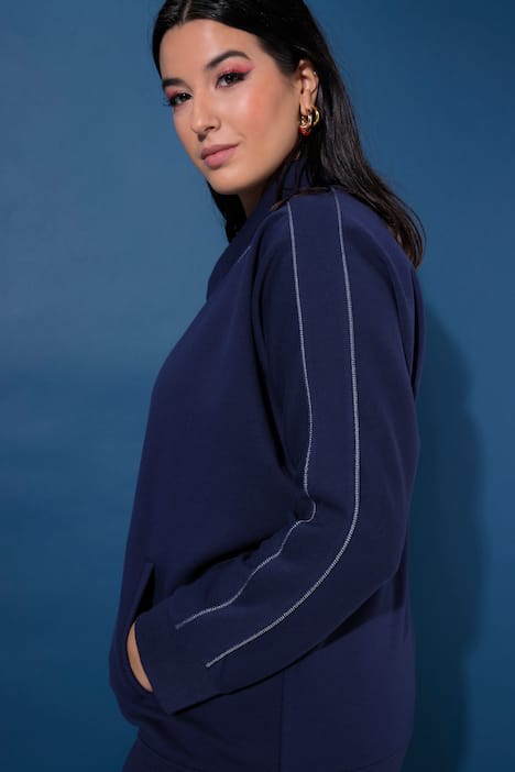 Trainingsjakke, oversized, flagermuseærmer, striber