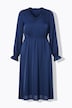 Midikleid, A-Linie, Rüschen, Langarm