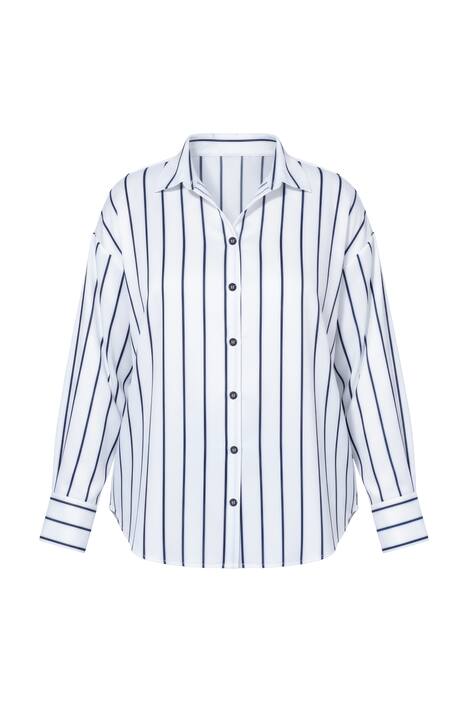 Košile, oversize, satén, pruhy