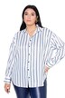 Košile, oversize, satén, pruhy
