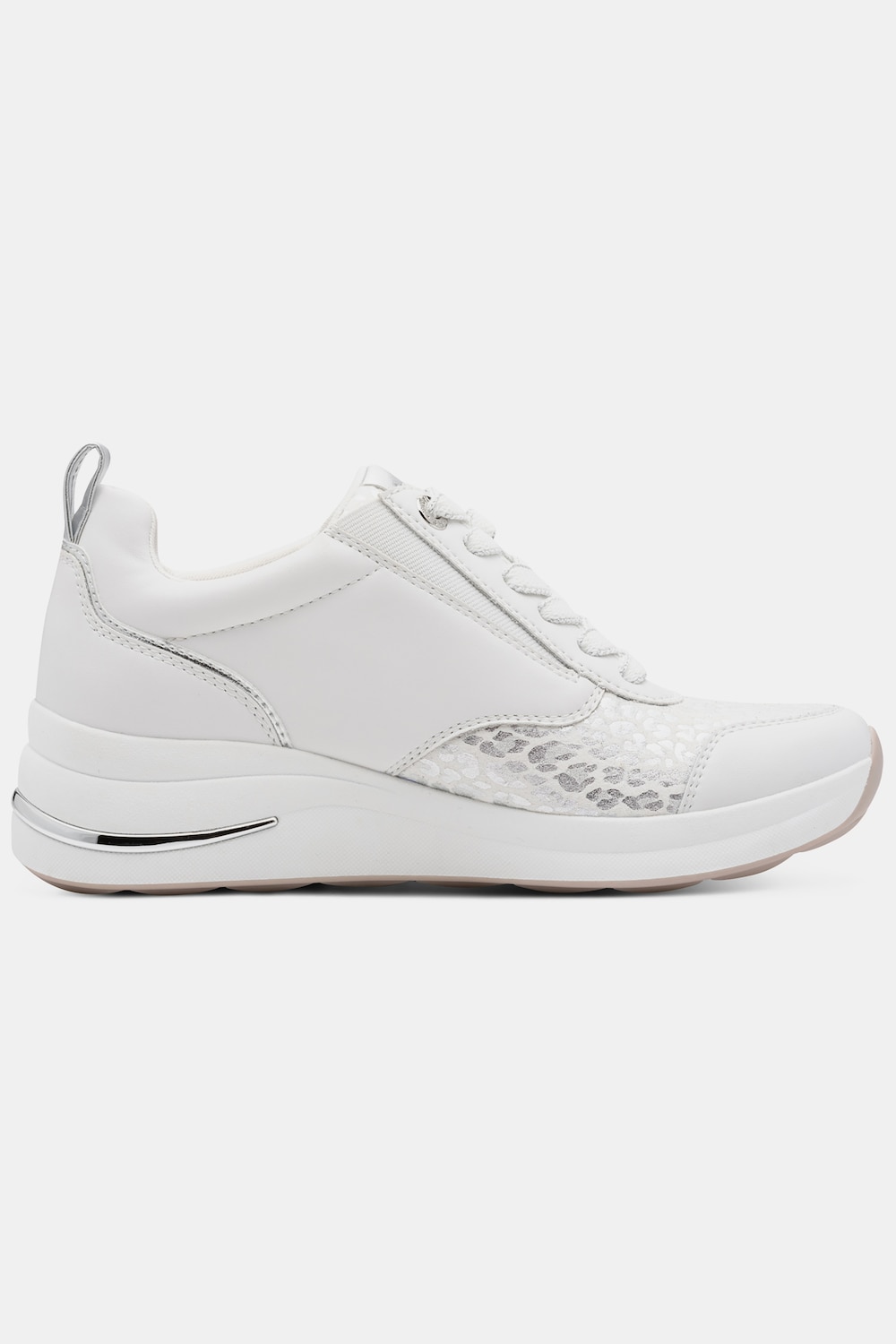 Stora storlekar Skinnsneakers, Dam, vit, storlek: 41, Läder/Annat/Syntetfibrer, Ulla Popken
