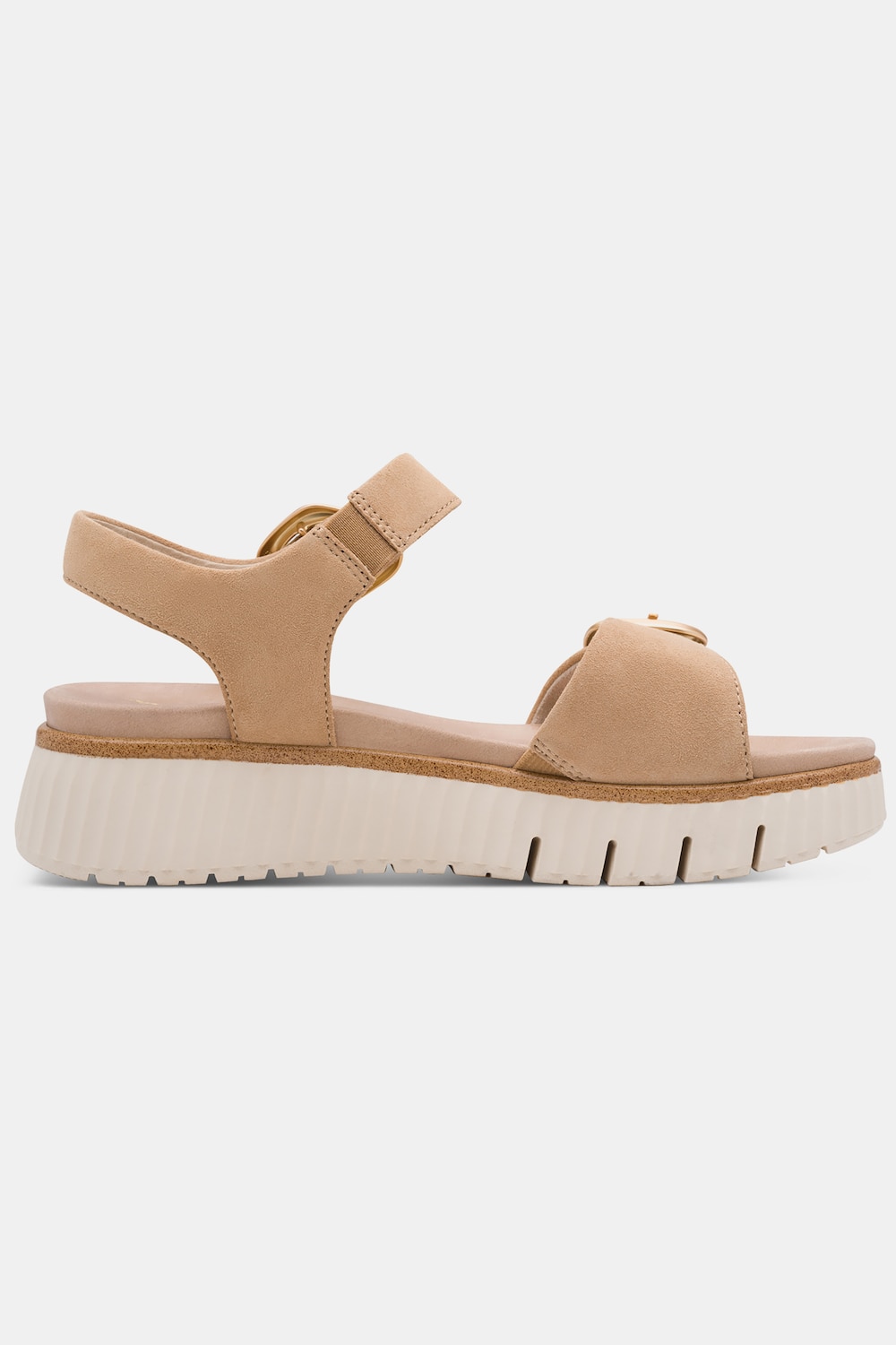 Stora storlekar Skinnsandaler, Dam, beige, storlek: 41, Läder/Annat, Ulla Popken