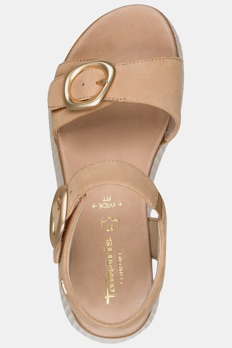 Leder-Sandalen, Tamaris Comfort, Klettriegel, Komfortweite