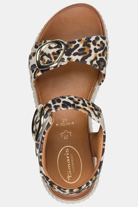 Leder-Sandalen, Tamaris Comfort, Klettriegel, Komfortweite