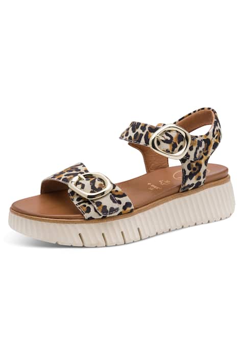 Kožené sandály, Tamaris Comfort, suchý zip, šířka H