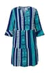 Šaty, grafický potisk, tunikový výstřih, 3/4 rukáv