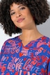 Bluse, LOVE-Muster, Schlupfform, 3/4-Ärmel