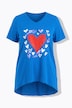T-Shirt, A-Linie, Herz-Motiv, Rollkanten, Halbarm