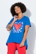 T-Shirt, A-Linie, Herz-Motiv, Rollkanten, Halbarm