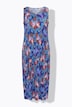Plisseekleid, ärmellose A-Linie, Maxilänge, Rosenmuster