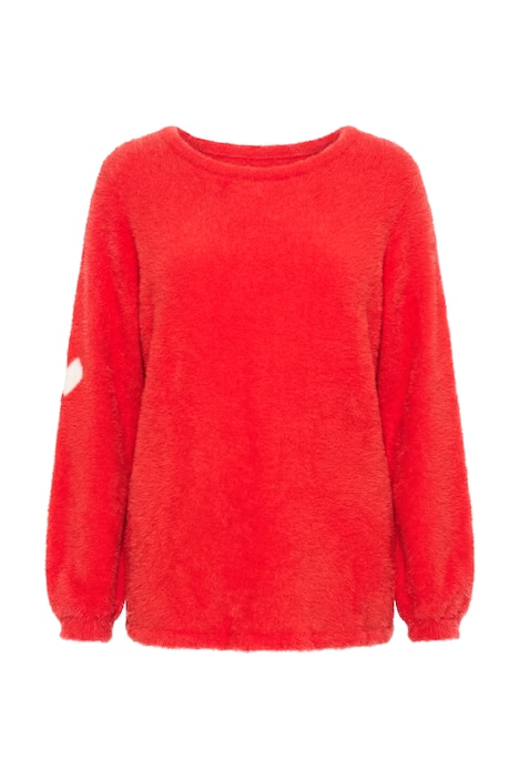 Svetr, rovný střih, fancy úplet, balónové rukávy