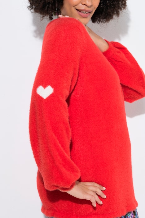 Pullover, Straight Fit, Fancystrick, Ballonärmel