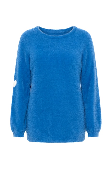 Svetr, rovný střih, fancy úplet, balónové rukávy