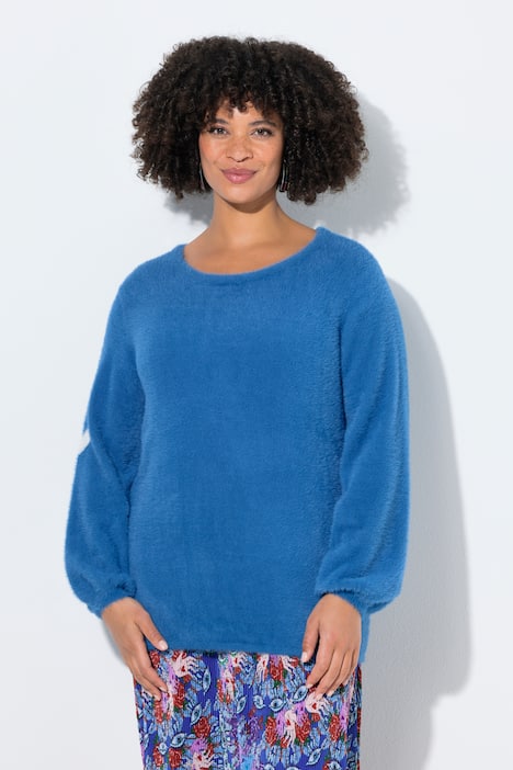 Pullover, Straight Fit, Fancystrick, Ballonärmel