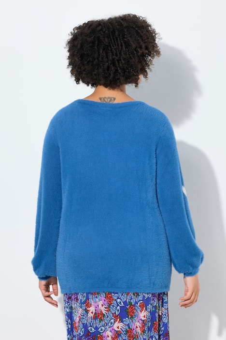 Pullover, Straight Fit, Fancystrick, Ballonärmel