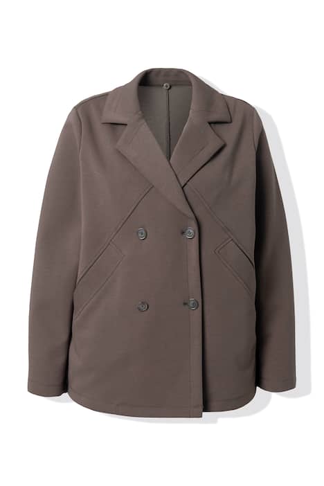 Scuba-Jacke, Reverskragen, Kapuze, A-Linie