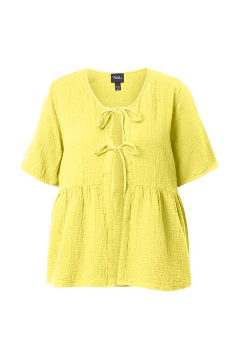 Mušelínová halenka, se zavazováním na mašli, V výstřih, polodlouhý rukáv