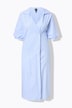 Maxikleid, Streifen, Oversized, Hemdkragen, 3/4-Arm