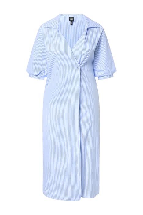 Maxi šaty, pruhované, volný střih, košilový límec, 3/4 rukávy