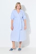 Maxikleid, Streifen, Oversized, Hemdkragen, 3/4-Arm