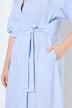 Maxikleid, Streifen, Oversized, Hemdkragen, 3/4-Arm