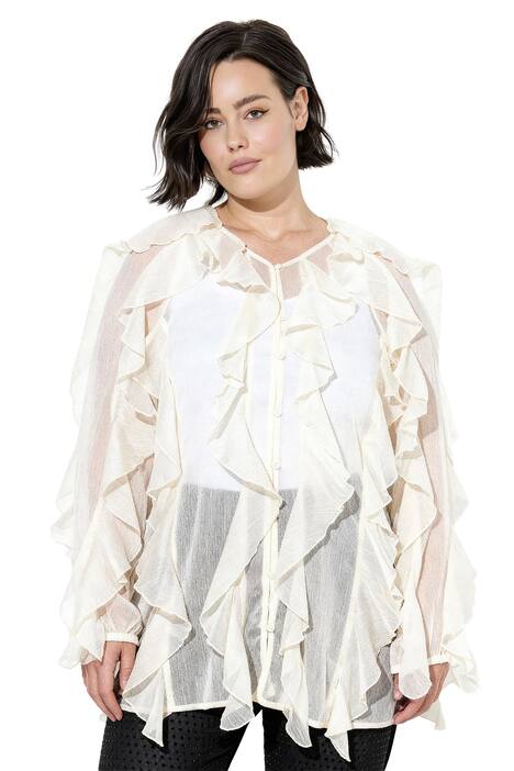 halenka, volánky, A střih, V výstřih, dlouhý rukáv