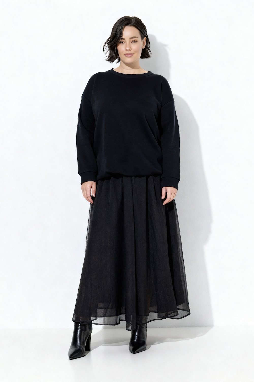 Nederdel, A-form, flæser, elastisk linning