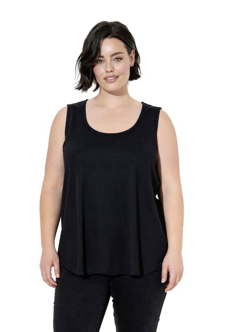 Top, žebrovaný úplet, A střih, kulatý výstřih, bez rukávů