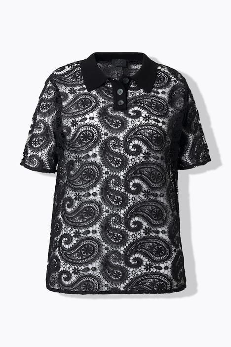 Paisley Lace Sheer Polo#