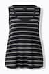 Top, strepen, ribjersey, A-lijn, ronde hals, mouwloos