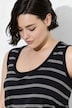Top, strepen, ribjersey, A-lijn, ronde hals, mouwloos