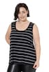 Top, pruhovaný, žebrovaný úplet, A střih, kulatý výstřih, bez rukávů