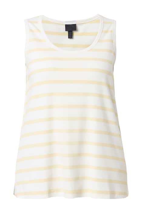 Top, pruhovaný, žebrovaný úplet, A střih, kulatý výstřih, bez rukávů