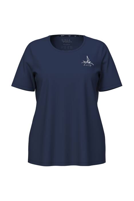 Pyžamová košile, plachetnice, kulatý výstřih, polo rukávy, bio-bavlna