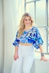 Blouse, Santorini, oversized, tuniekhals, 3/4-mouwen
