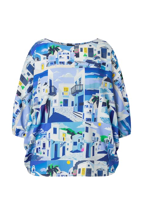 Halenka, Santorini, oversize, lodičkový výstřih, 3/4 rukávy