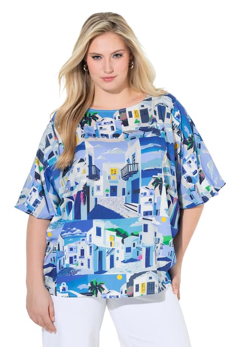 Halenka, Santorini, oversize, lodičkový výstřih, 3/4 rukávy