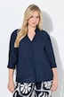 Tunika-Bluse, Biesen, Oversized, Stehkragen, 3/4-Arm