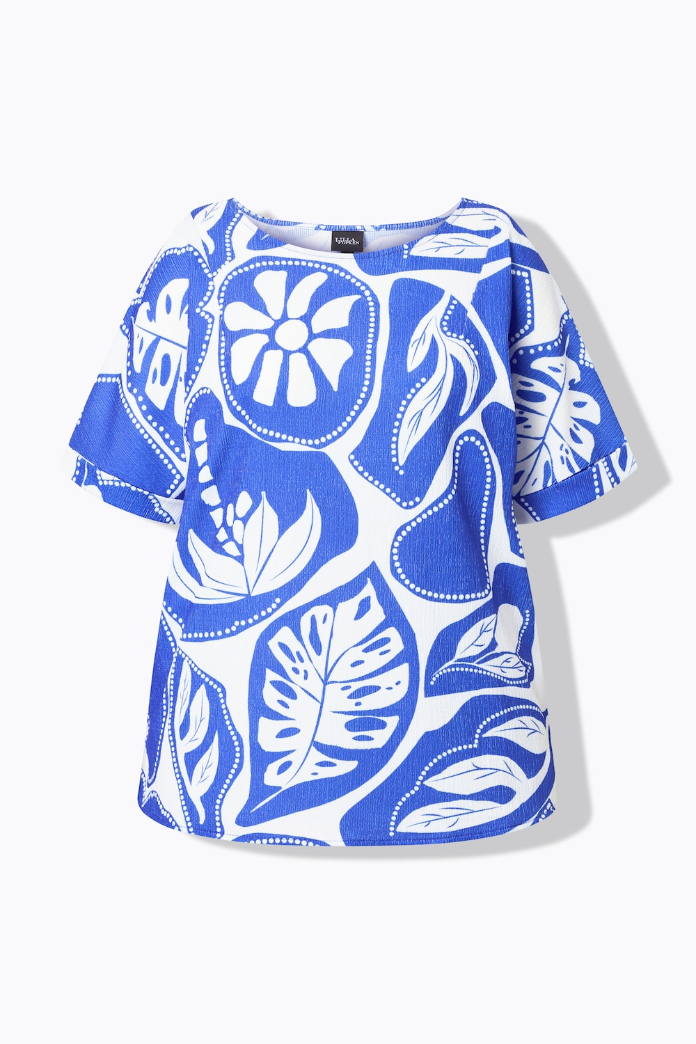 Stora storlekar Topp, Dam, blå, storlek: 46/48, Polyester, Ulla Popken