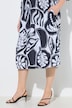 Midikleid, grafischer Druck, Tunika-Ausschnitt, 3/4-Arm