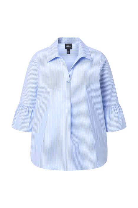 Halenka, pruhy, áčkový střih, košilový límec, 3/4 rukávy