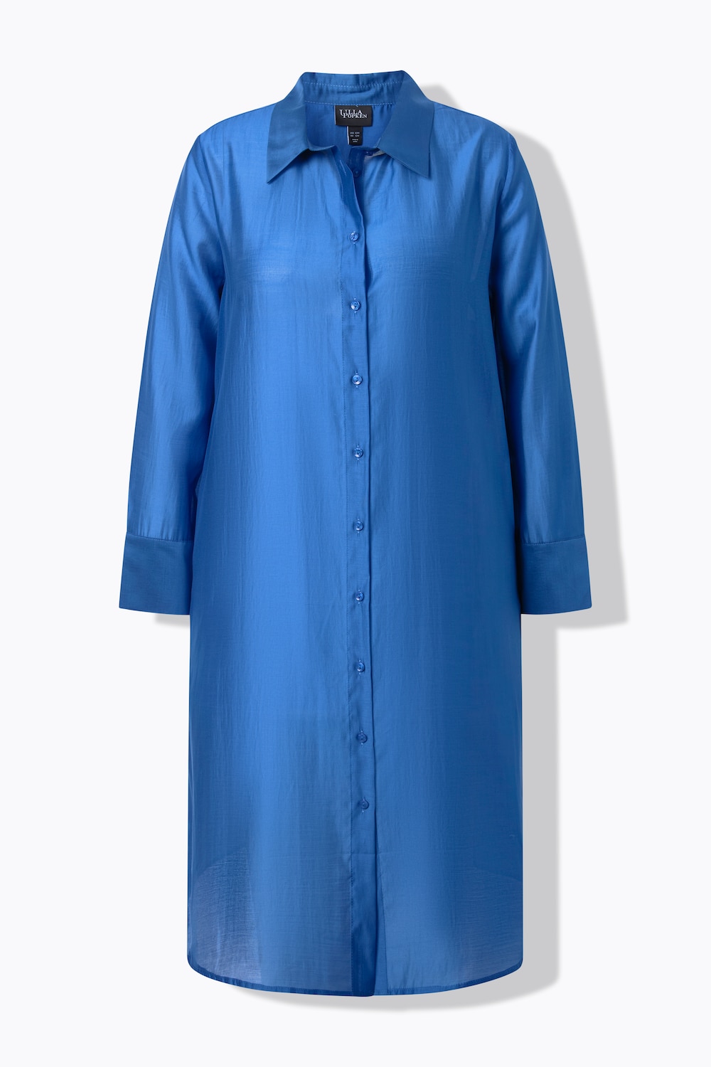 Stora storlekar Lång blus, Dam, blå, storlek: 42/44, Syntetfibrer/Polyester, Ulla Popken