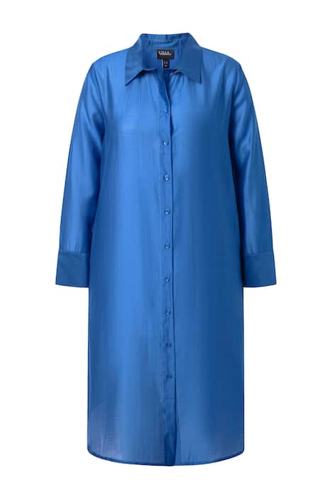 Dlouhá halenka, průhledná, košilový límec, dlouhé rukávy