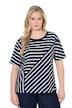 Tričko, kombinace proužků, volný střih, kulatý výstřih, polodlouhý rukáv