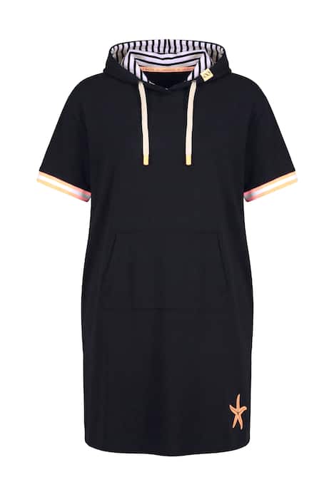 Plážové teplákové šaty, 1/2 rukávy, kapuce, OEKO-TEX