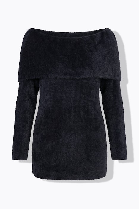 Trui, Regular Fit, fancybreisel, volant bij de hals