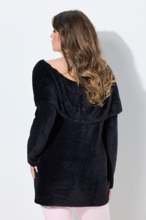 Trui, Regular Fit, fancybreisel, volant bij de hals