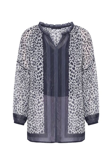 Halenka, volný střih, pruhy / leopardí